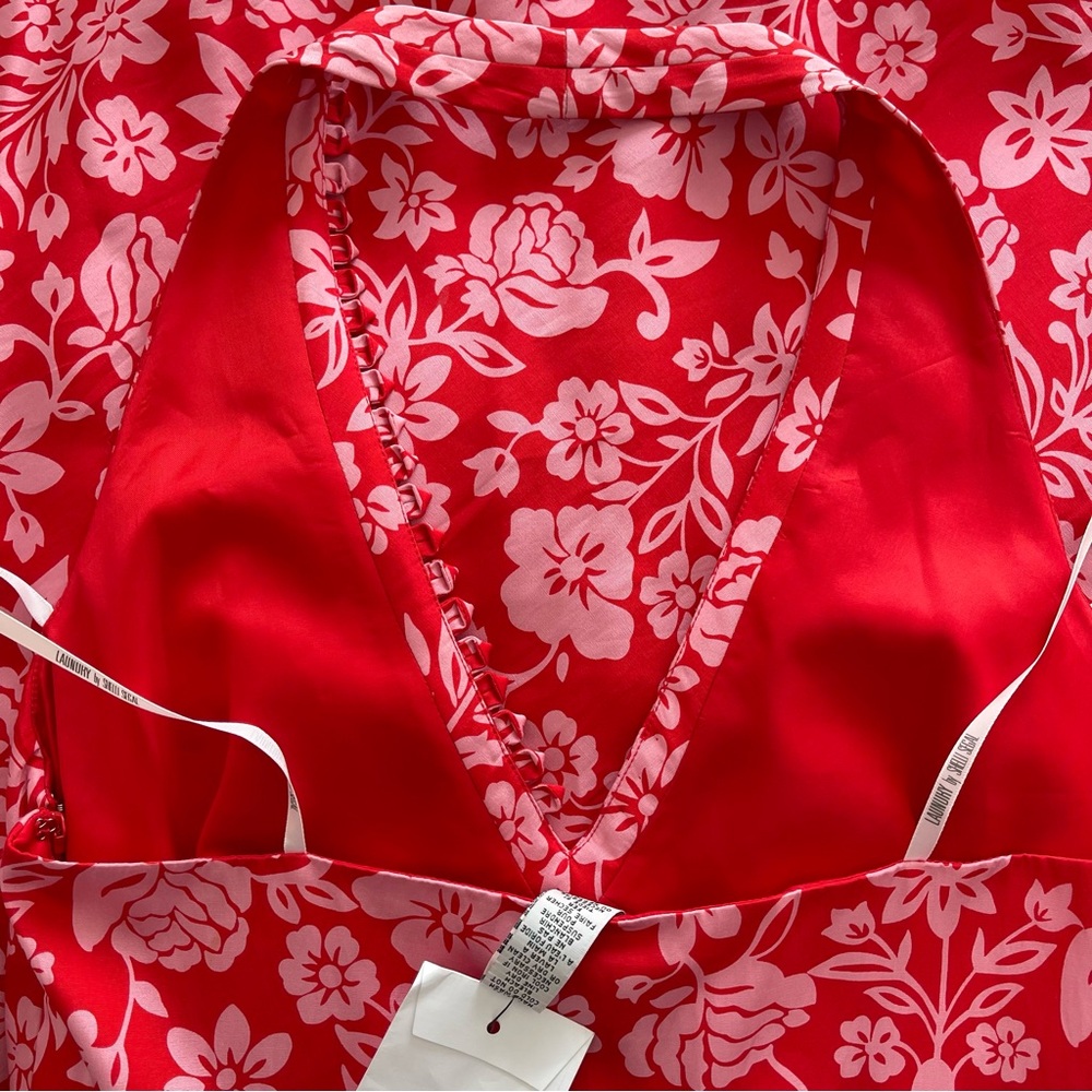 🍓Laundry Silk Floral Printed Halter Neck A-line Midi Dress, Size 4 - Picture 8 of 14